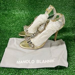 Manolo Blahnik gold sandals